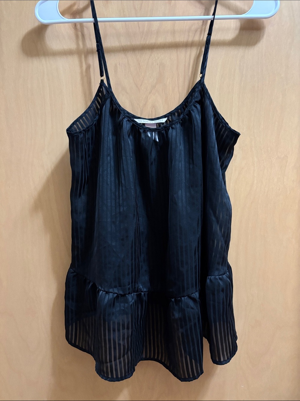 Victoria's Secret - Sheer Stripe Pleated Babydoll Cami Top!!